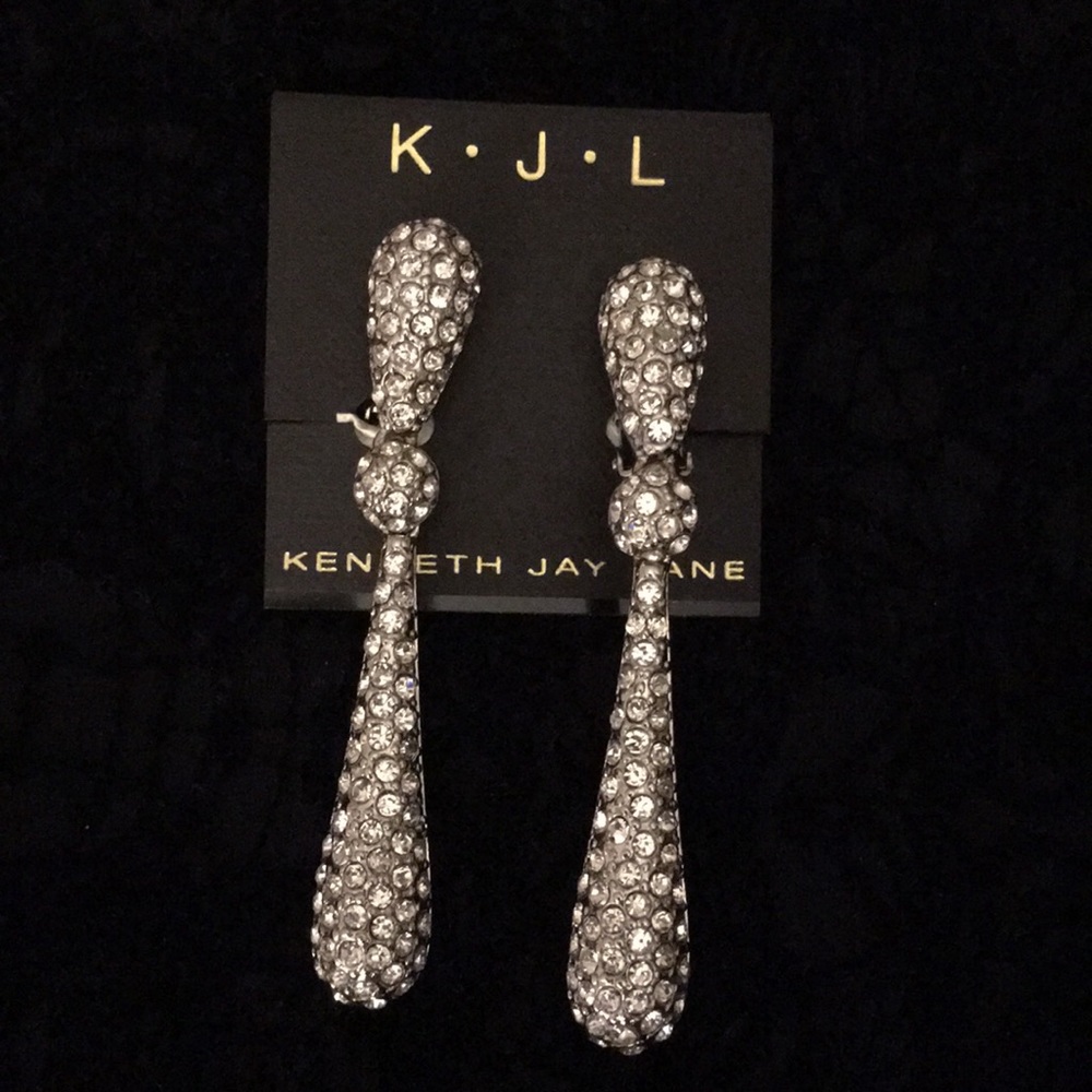 Kenneth Jay Lane Crystal Ball & Bat Drop Earrings